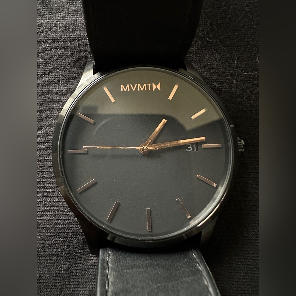 MVMT Men’s MVMT ELEMENT BLACK LEATHER 44MM